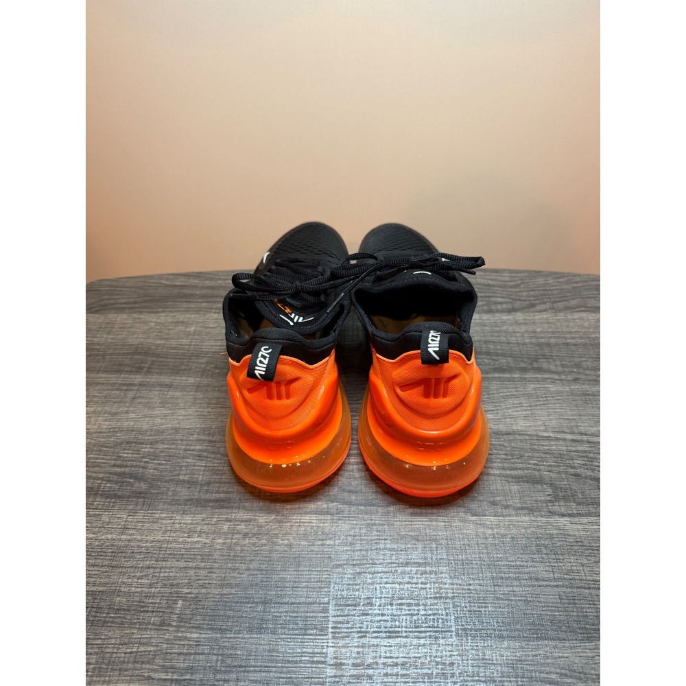 Nike Air Max 270 Mens Sneakers Black Total Orange AH8050-008 Running Shoes - Picture 3 of 5